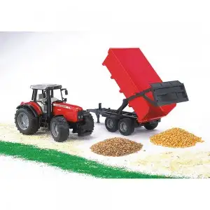 BRUDER - TRACTOR MASSEY FERGUSON 7480 CU REMORCA BASCULABILA