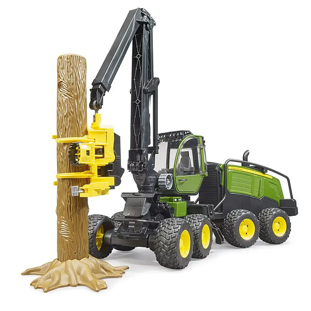 bruder - tractor forestier john deere 1270g cu un bustean