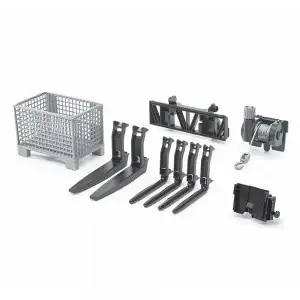 BRUDER - ACCESORII - CUTIE TIP PALET, TROLIU SI FURCI PENTRU INCARCATOR