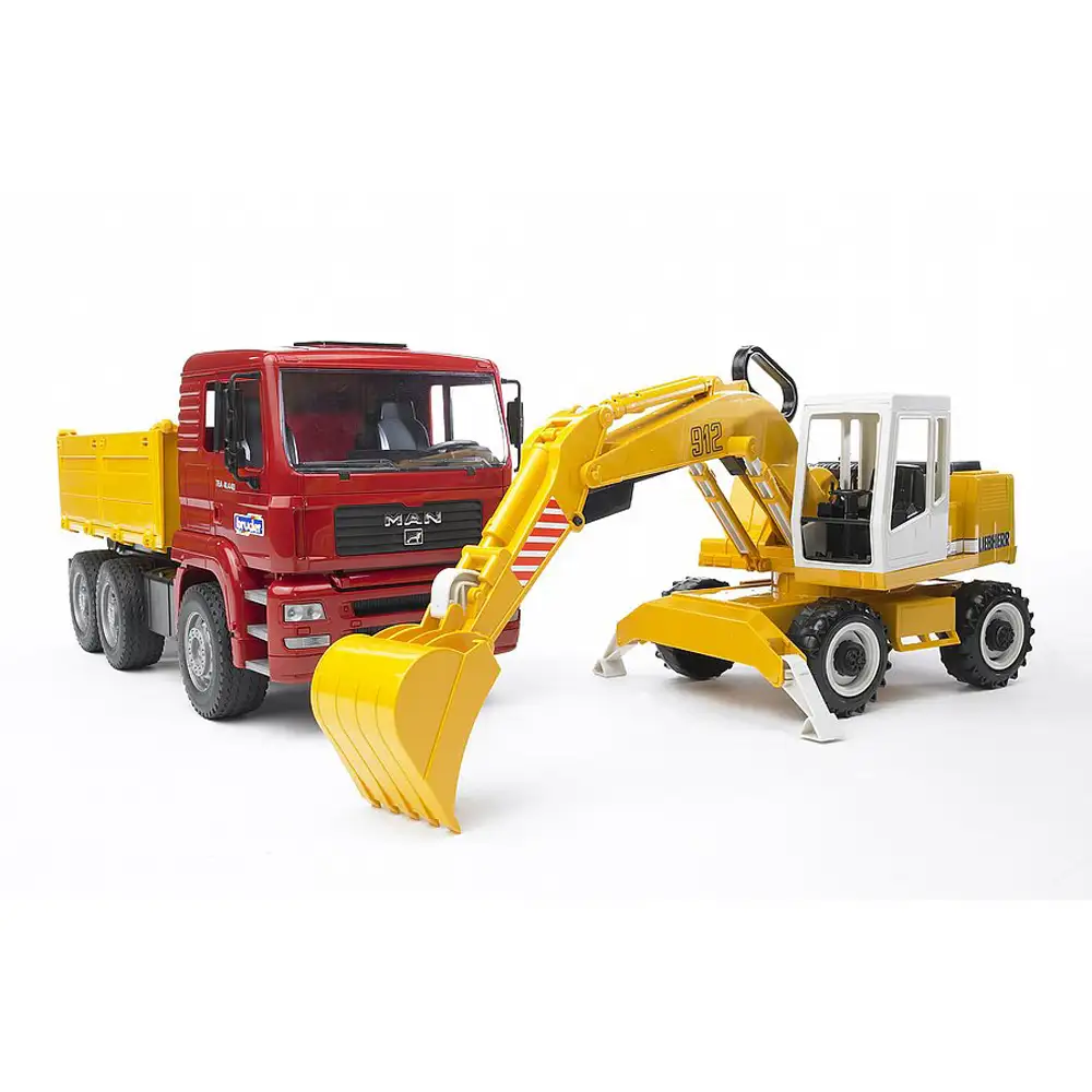 bruder - camion man tga si excavator liebherr