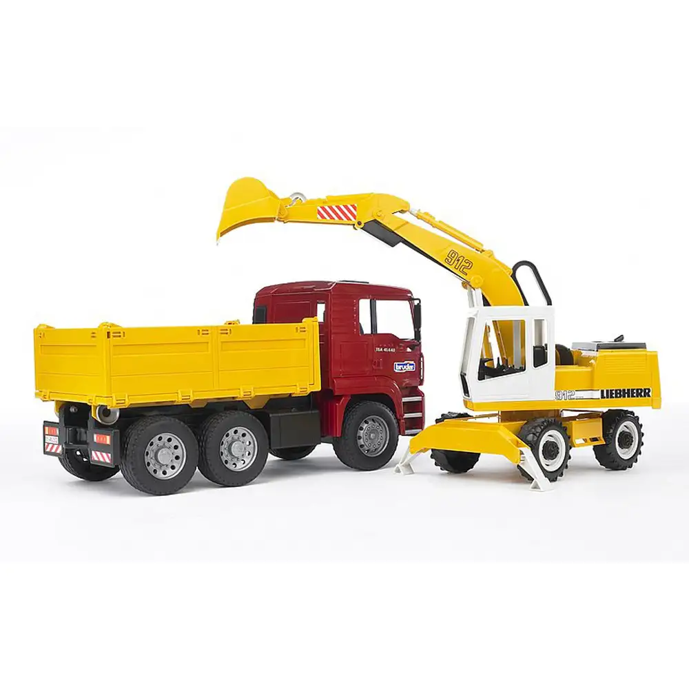 bruder - camion man tga si excavator liebherr