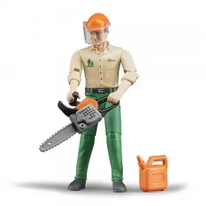 BRUDER - FIGURINA MUNCITOR FORESTIER CU ACCESORII