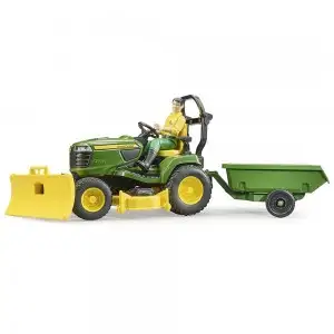 BRUDER - TRACTOR CU REMORCA JOHN DEERE SI GRADINAR