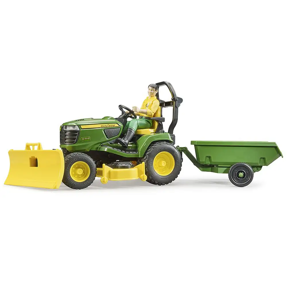 bruder - tractor cu remorca john deere si gradinar