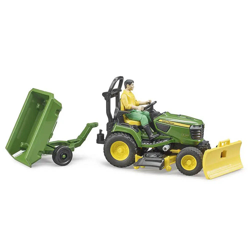 bruder - tractor cu remorca john deere si gradinar