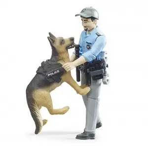 BRUDER - FIGURINA POLITIST CU CAINE