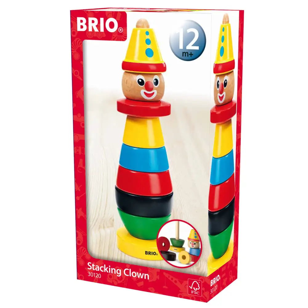 brio - jucarie lemn de stivuit clovn