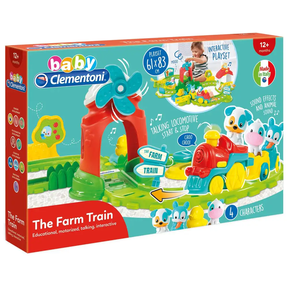 tren interactiv cu animalute de la ferma