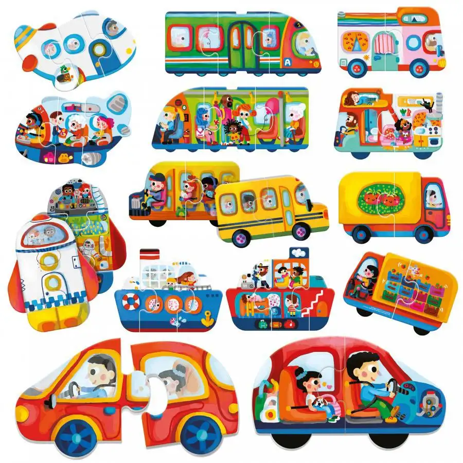 headu ecoplay - puzzle-uri set vehicule