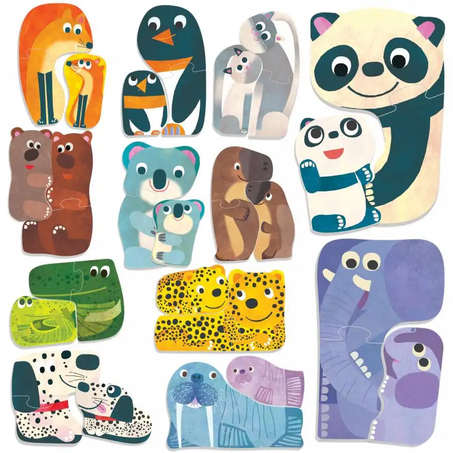 headu ecoplay - puzzle-uri animalute cu pui