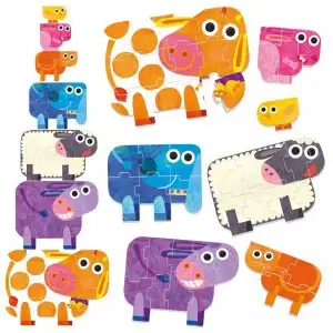 HEADU ECOPLAY - PUZZLE-URI PROGRESIVE ANIMALE MARI SI MICI