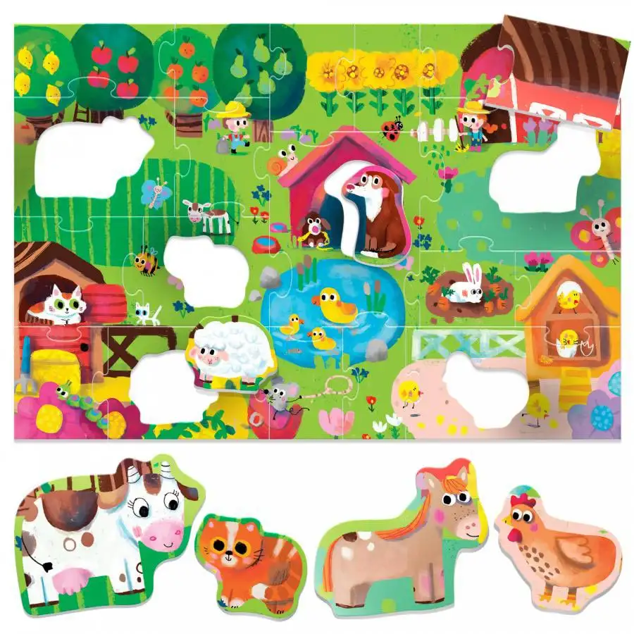 headu ecoplay - puzzle animalute la ferma