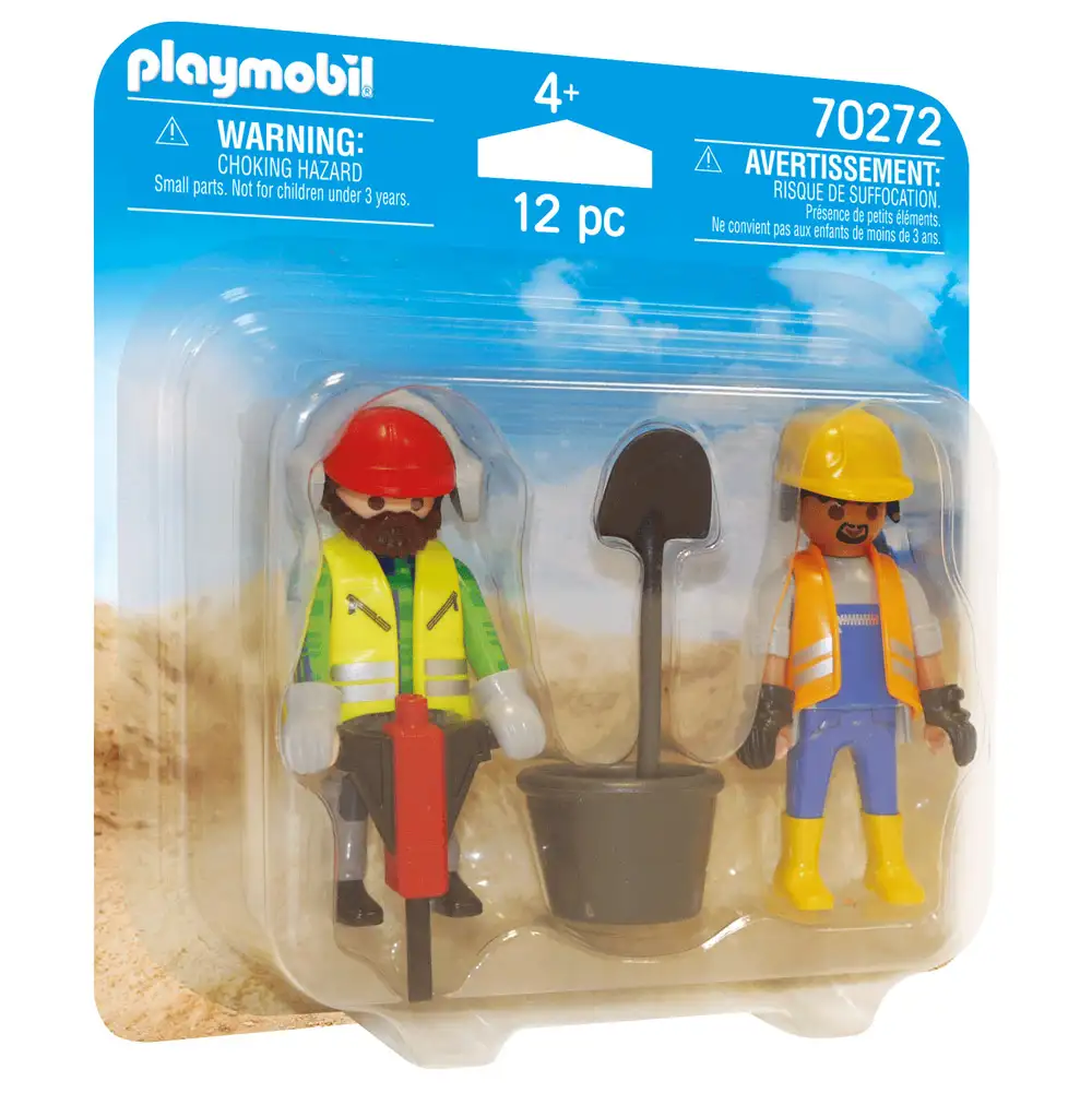 set 2 figurine muncitori in constructii
