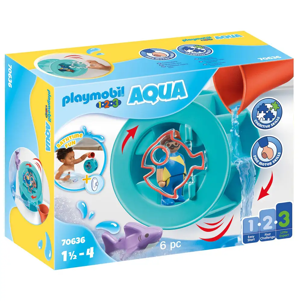 playmobil - 1.2.3 roata de apa cu pui de rechin