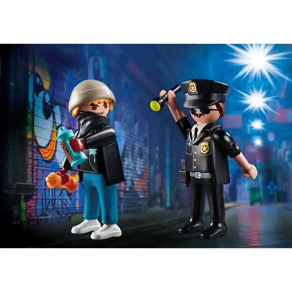 playmobil - set 2 figurine - politist si artist