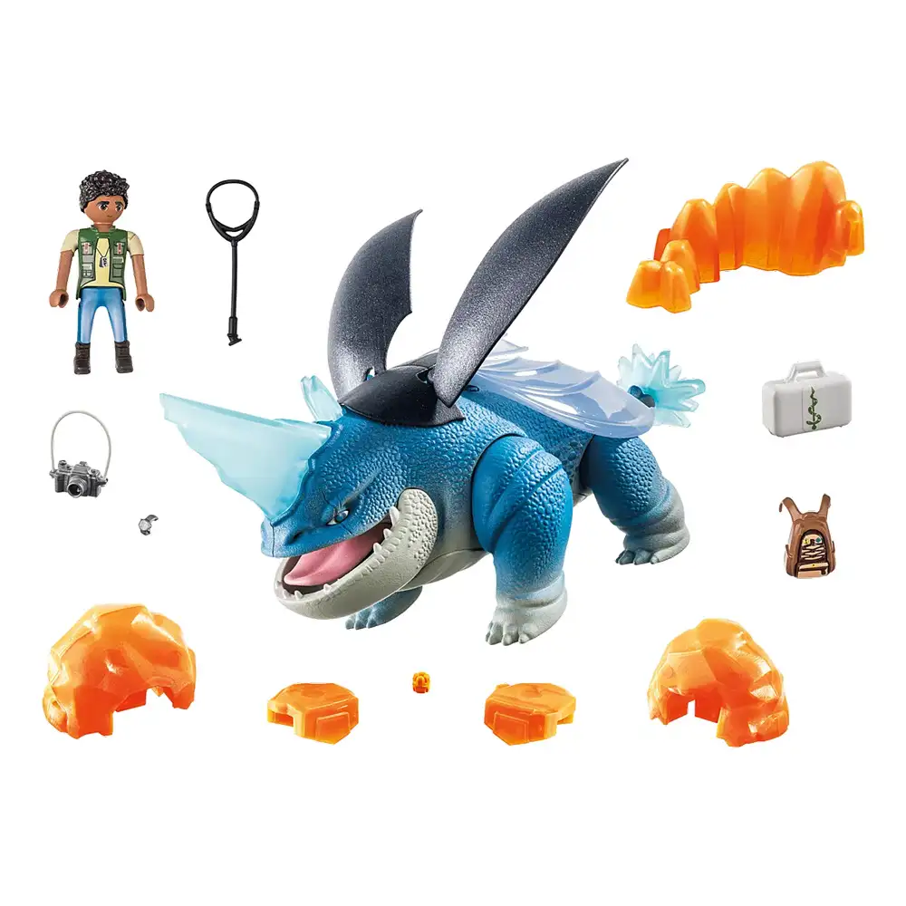 playmobil - dragons: plowhorn & d'angelo