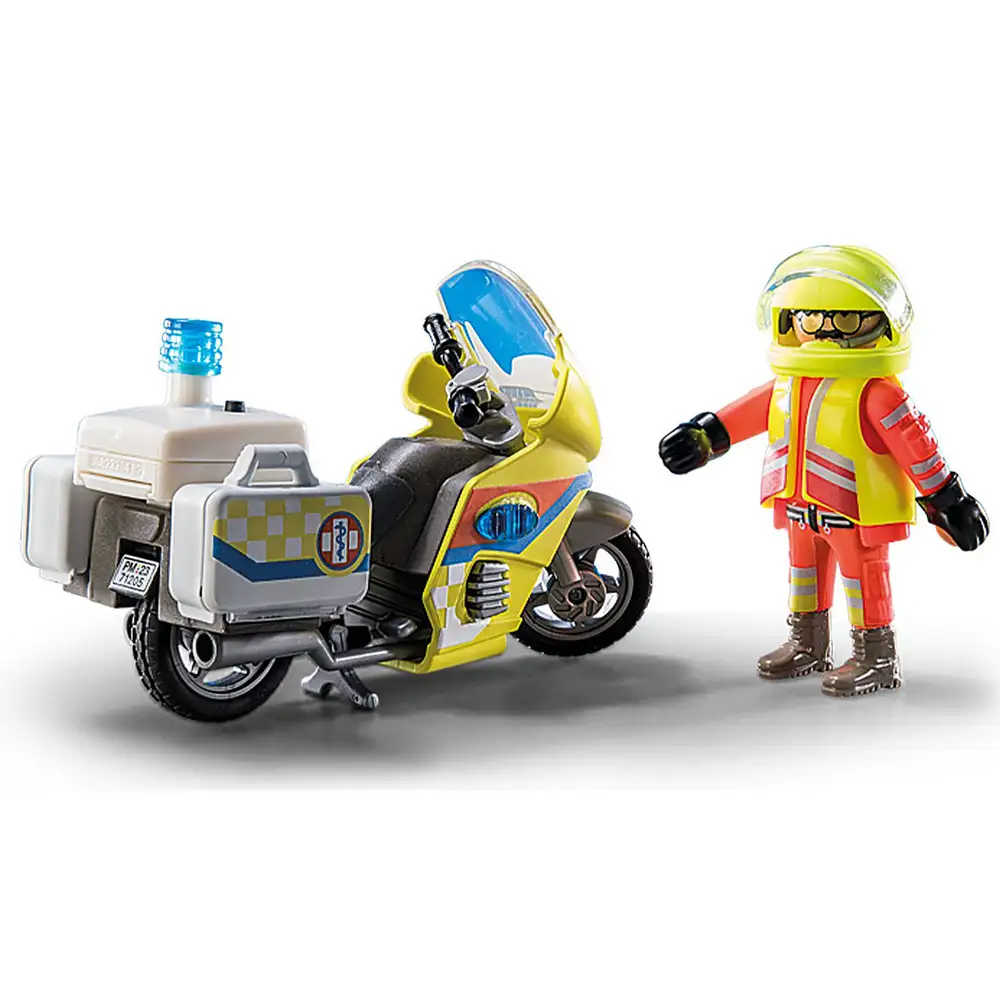 playmobil - motocicleta galbena cu lumini