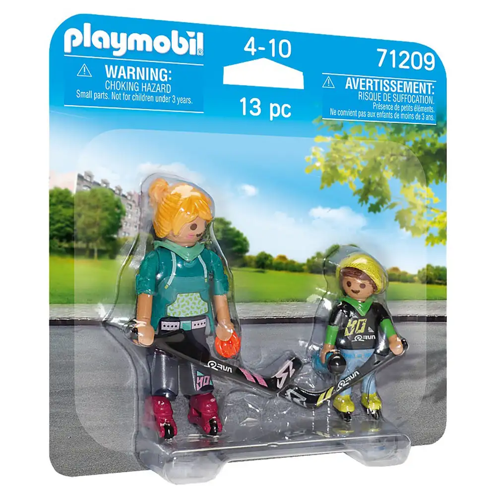playmobil - set 2 figurine - mama si copilul jucand hochei