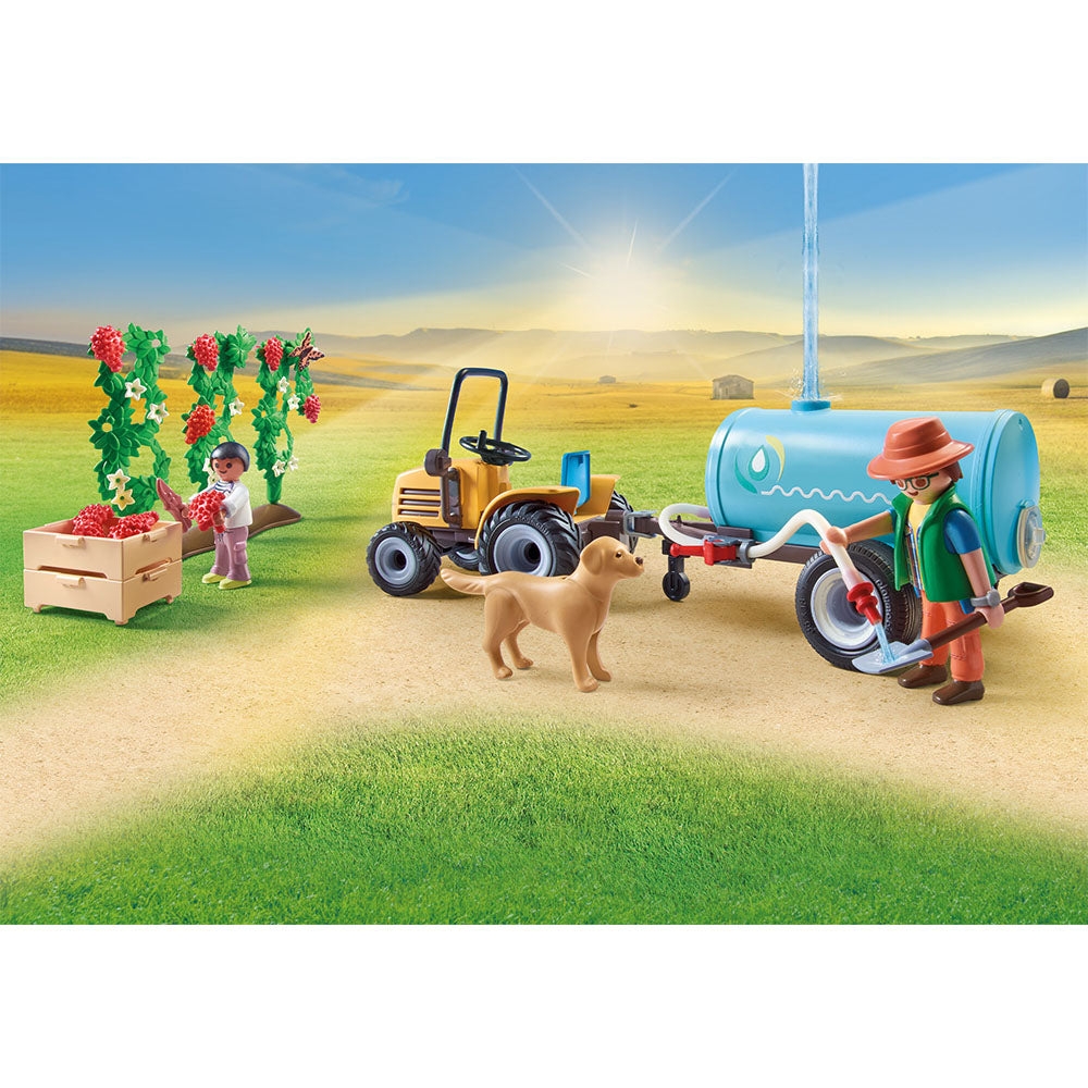 playmobil country - tractor cu remorca si cisterna de apa