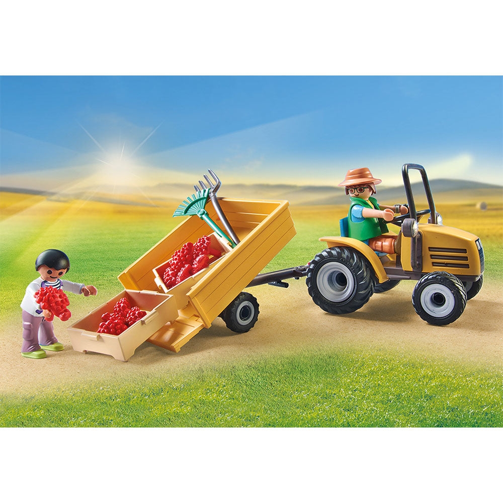 playmobil country - tractor cu remorca si cisterna de apa