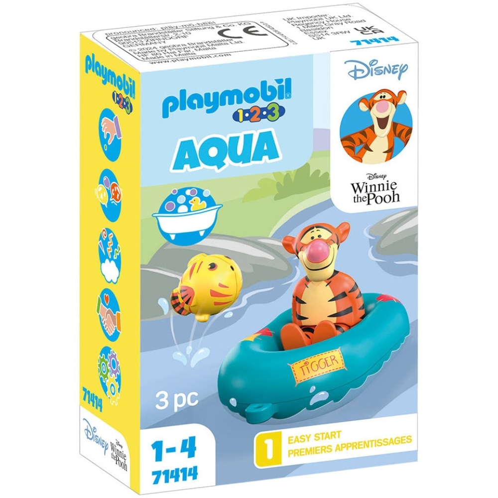 playmobil 1.2.3 aqua disney - plimbare cu barca gonflabila a lui tigger