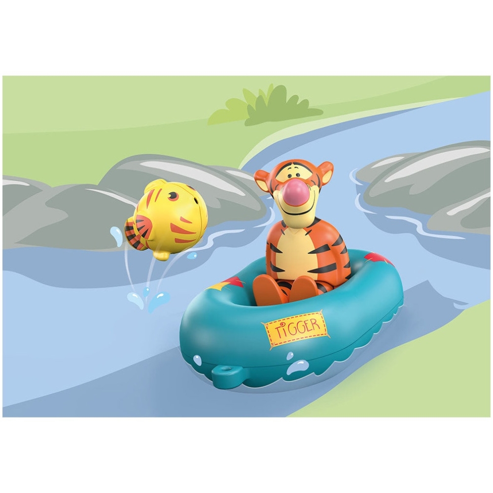 playmobil 1.2.3 aqua disney - plimbare cu barca gonflabila a lui tigger