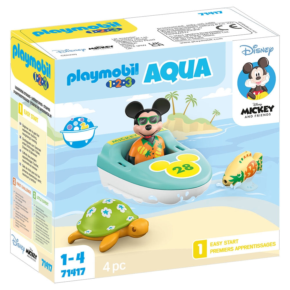 playmobil 1.2.3 aqua disney - tur cu barca lui mickey