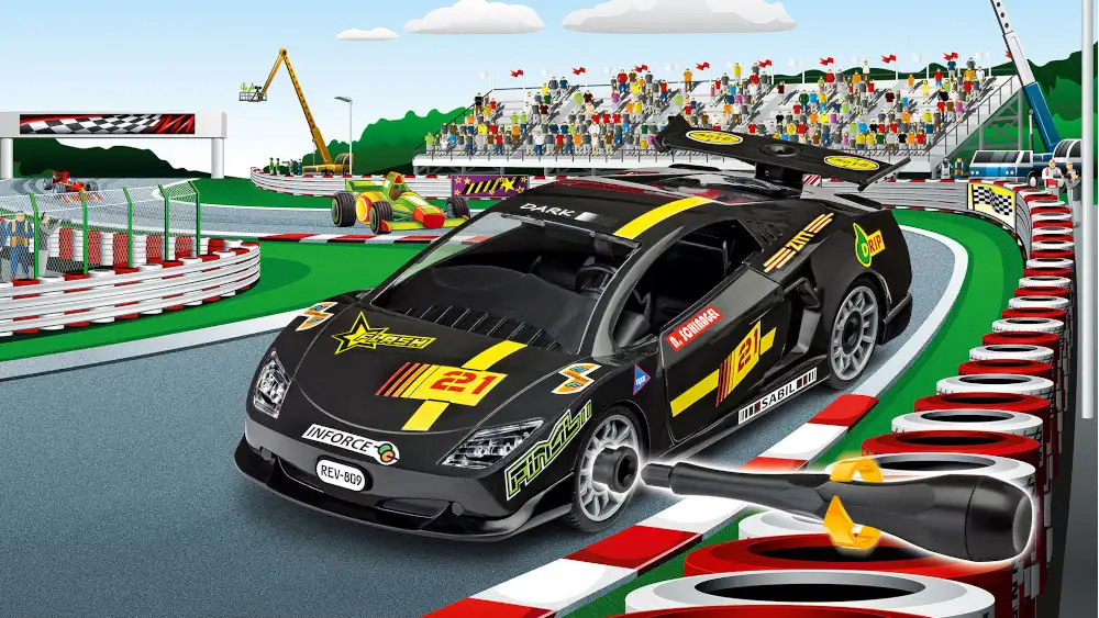 racing car, black