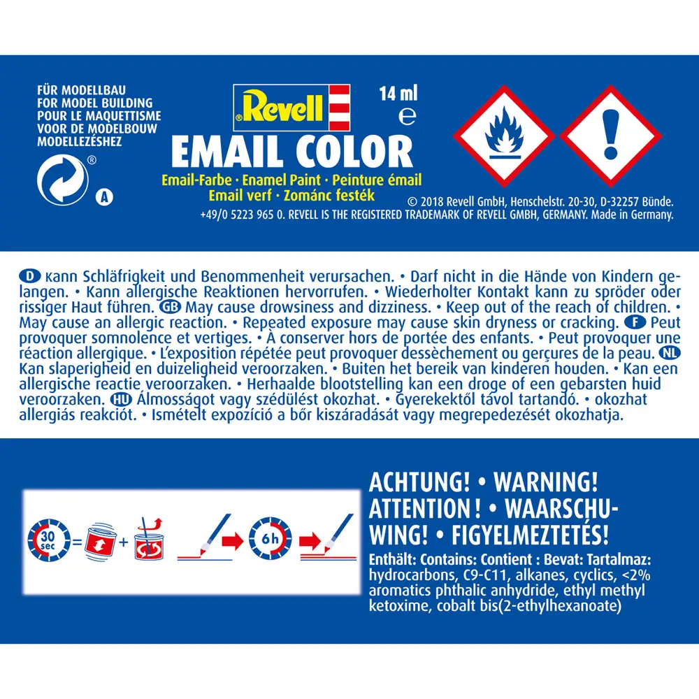 email color, fiery red, silk, 14ml, ral 3000