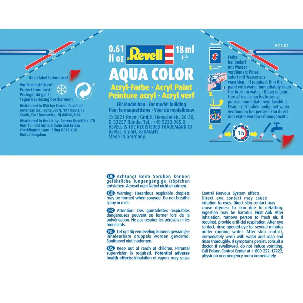 aqua color, ultramarine blue, gloss, 18ml, ral 5002