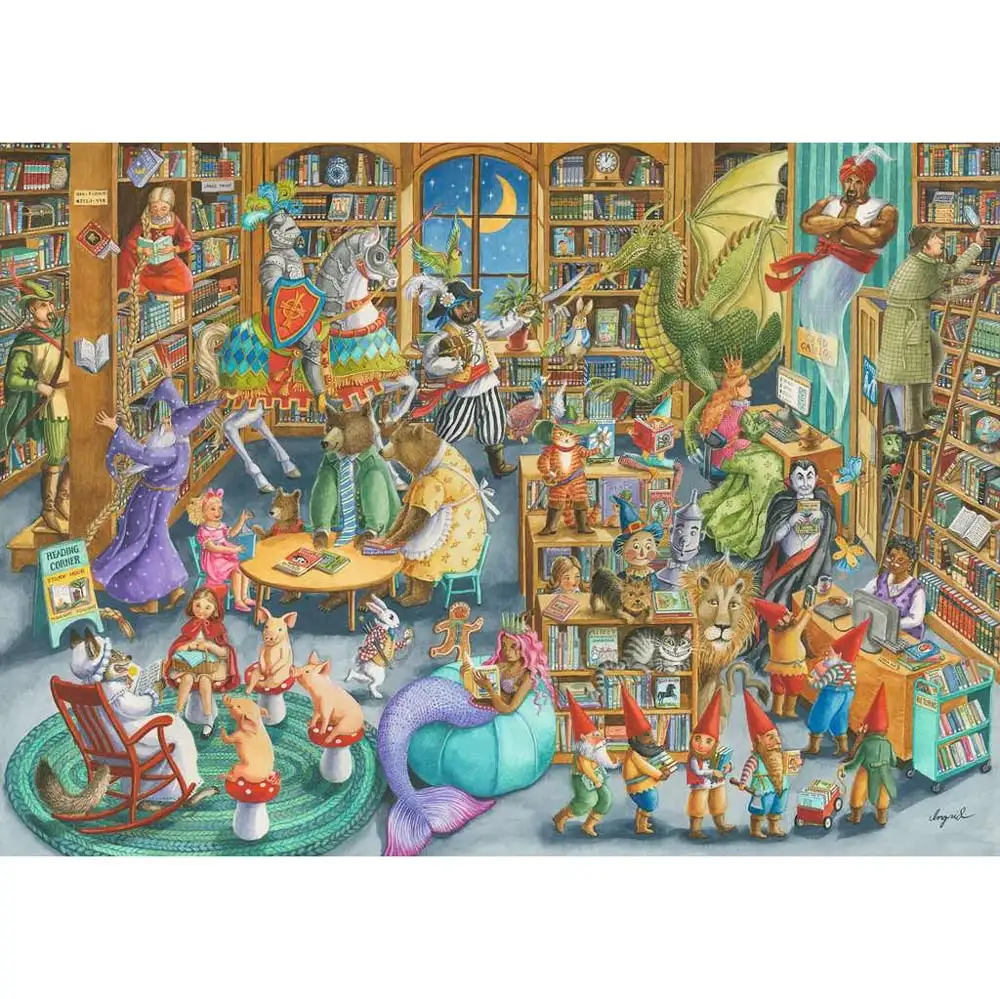 puzzle noapte in librarie, 1000 pcs