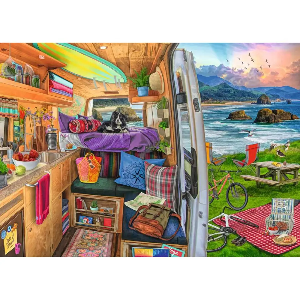 puzzle priveliste din rulota, 1000 piese