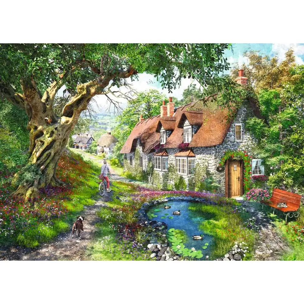 puzzle casuta pe deal, 1000 piese
