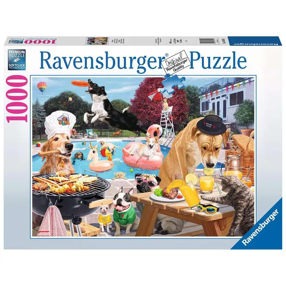 puzzle catei la piscina, 1000 piese