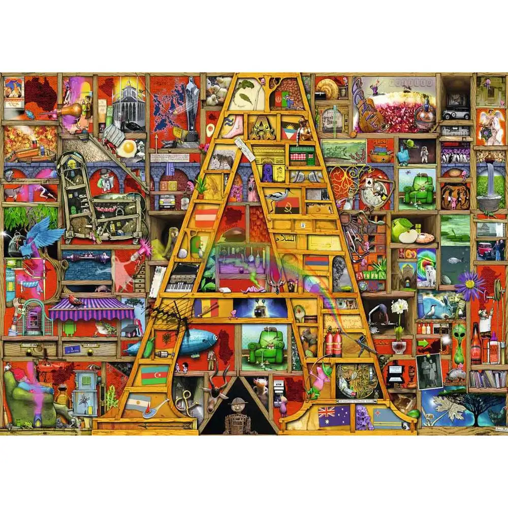 puzzle alfabet, litera a, 1000 piese