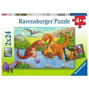 RVSPC05030-PUZZLE DINOZAURI LA RAU, 2x24 PIESE