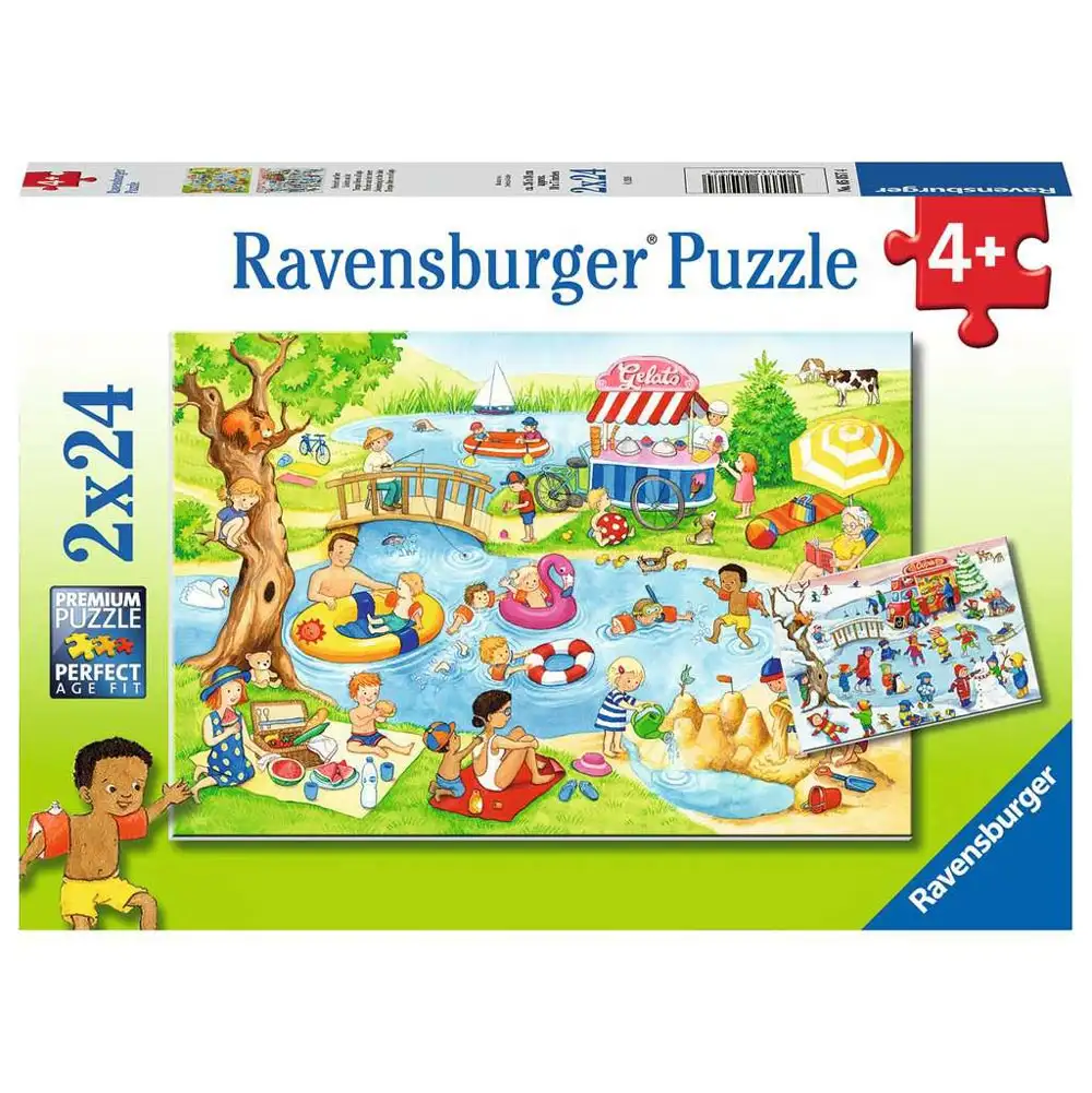 puzzle distractie la lac, 2x24 piese