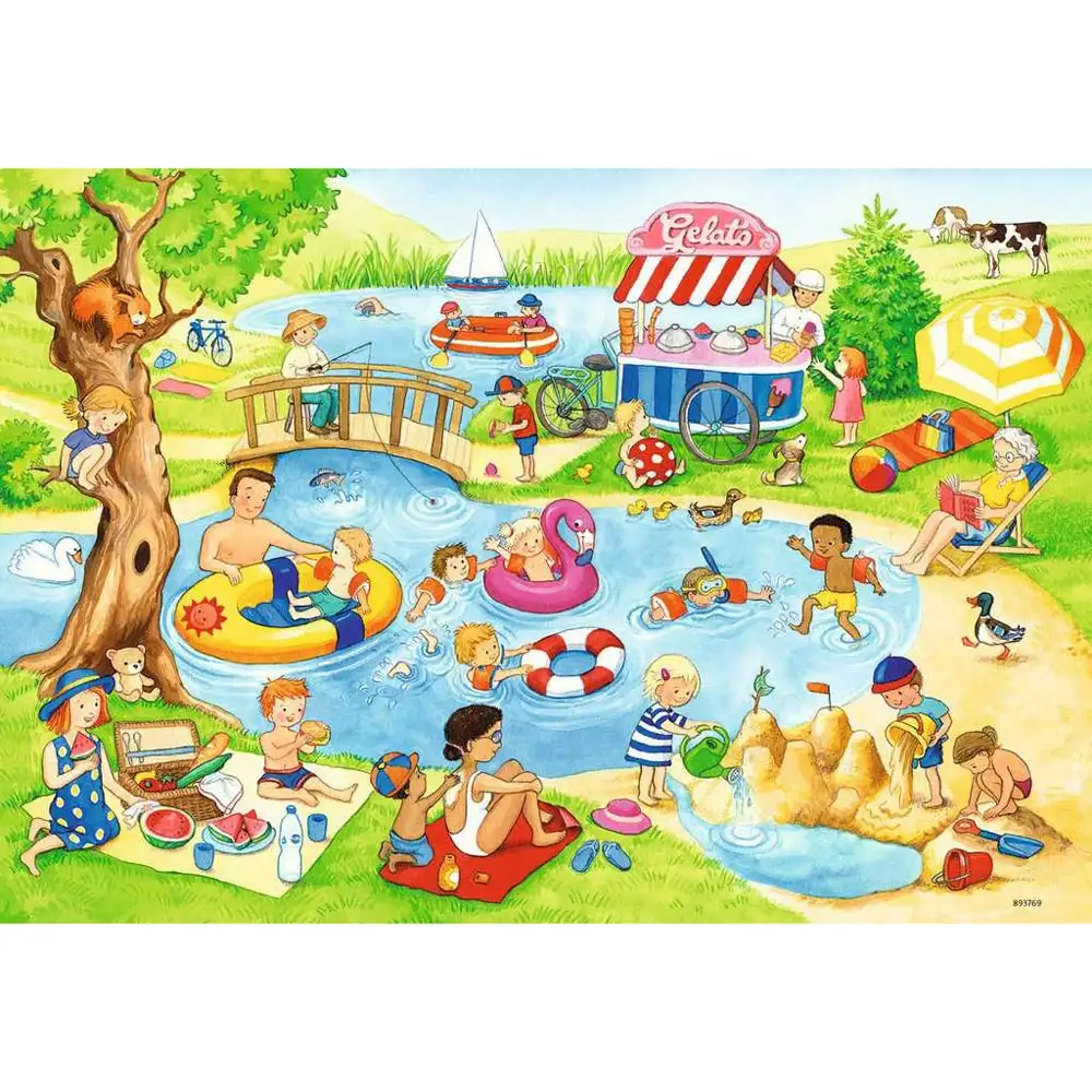 puzzle distractie la lac, 2x24 piese