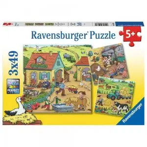 PUZZLE MUNCA LA FERMA, 3X49 PIESE