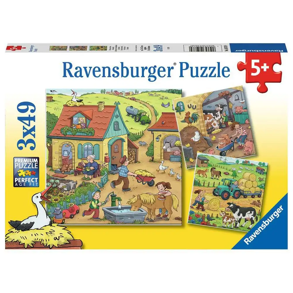 puzzle munca la ferma, 3x49 piese