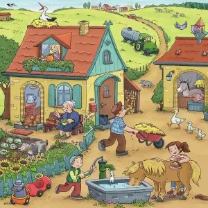 PUZZLE MUNCA LA FERMA, 3X49 PIESE