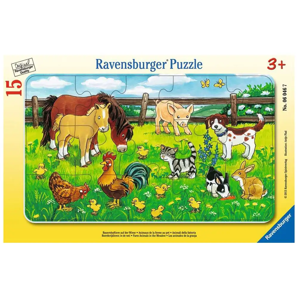 puzzle animale pe pajiste, 15 piese