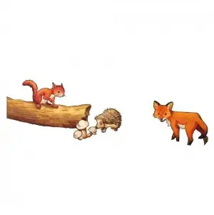 PUZZLE PUIUTI DE ANIMALE IN PADURE, 15 PIESE