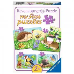 PRIMUL MEU PUZZLE ANIMALE DIN PADURE, 2/4/6/8 PIESE