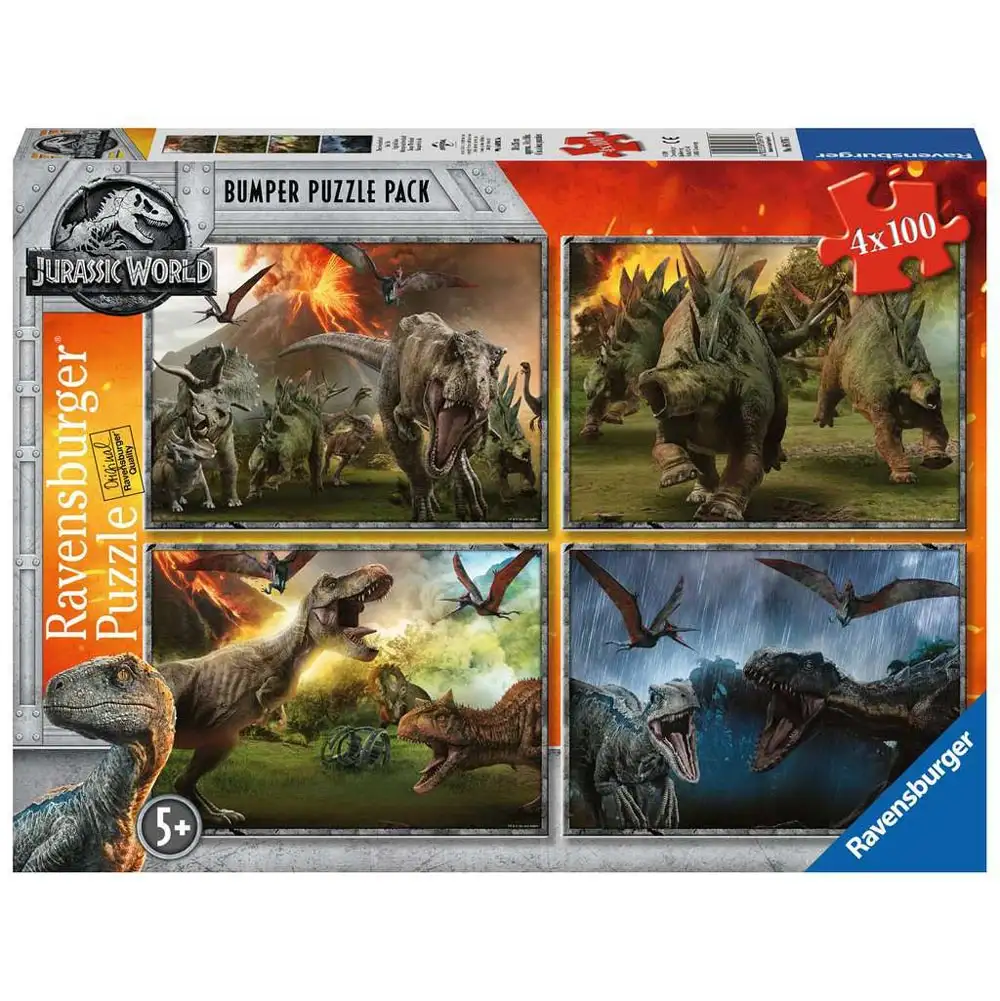 puzzle jurassic world, 4x100 piese