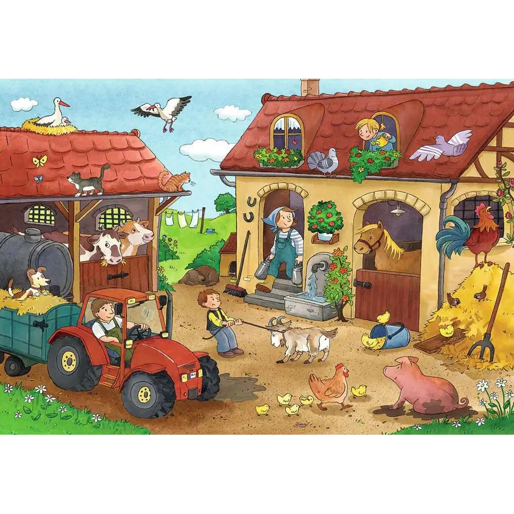 puzzle munca la ferma, 2x12 piese