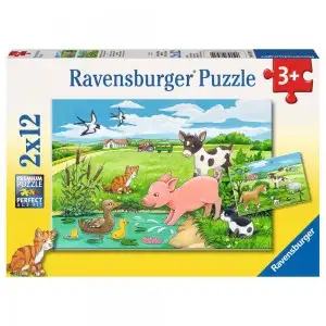 PUZZLE PUI DE ANIMALE LA FERMA, 2X12 PIESE