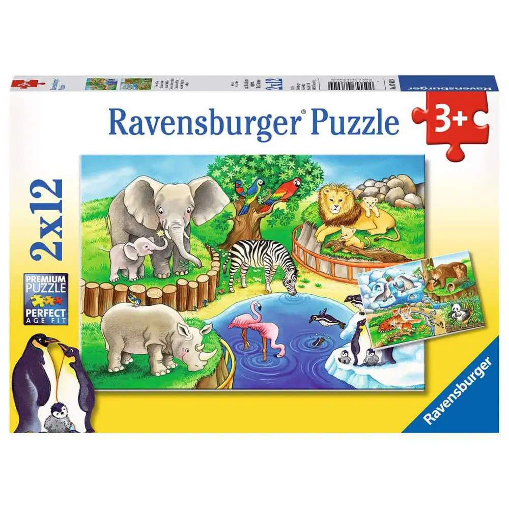 puzzle zoo, 2x12 piese