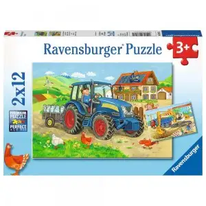 PUZZLE SANTIER CONSTRUCTII SI FERMA, 2X12 PIESE