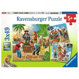 PUZZLE AVENTURILE PIRATILOR, 3X49 PIESE